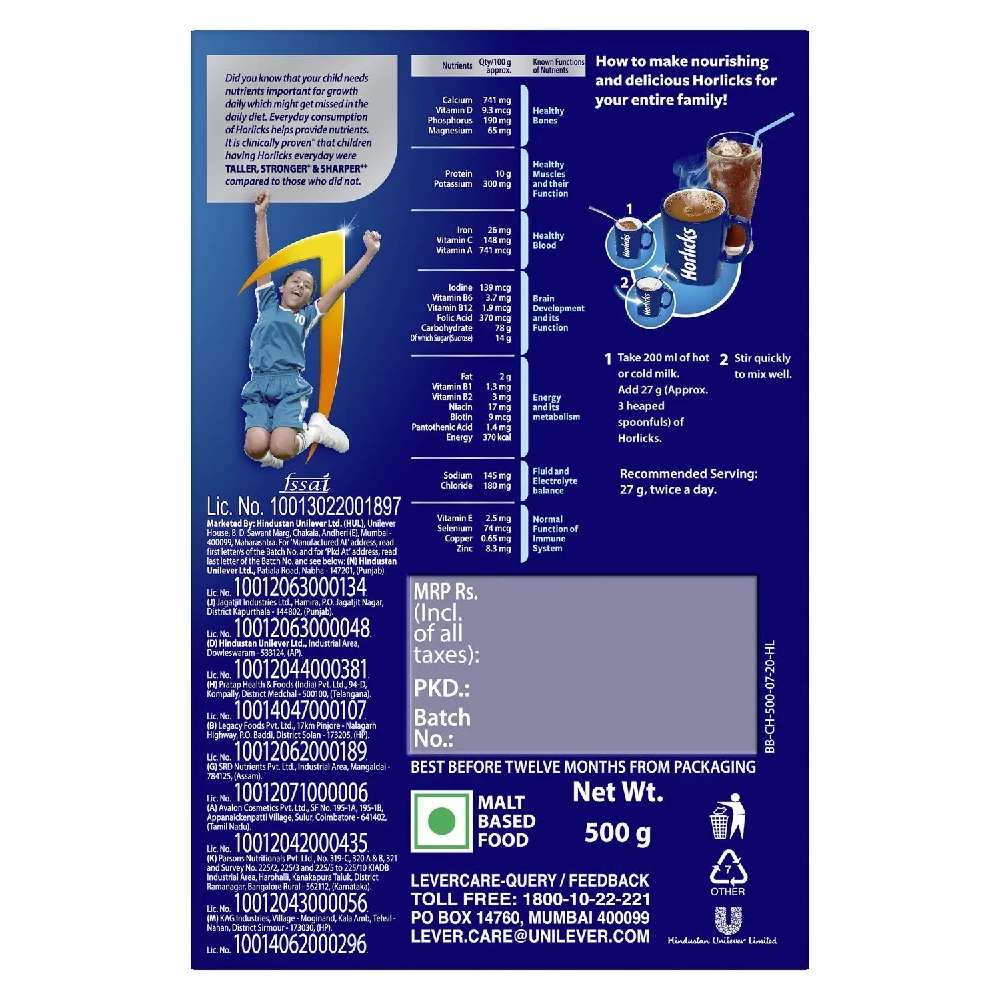 Junior Horlicks (1 to 6 Years) - Chocolate Flavor, 500 g-2.webp